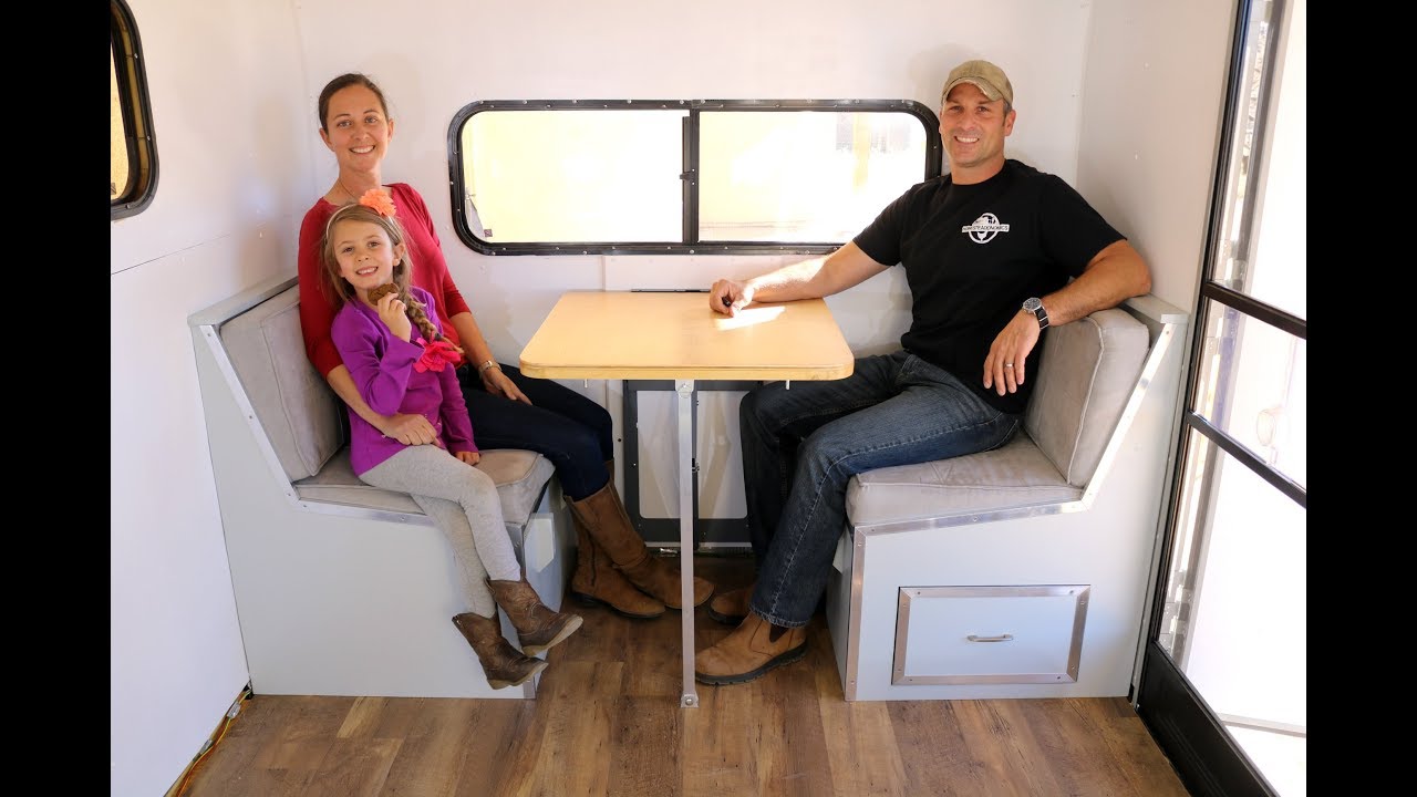 How to Build a DIY Travel Trailer - Dinette, Bed, Cabinets and more (Part 6)