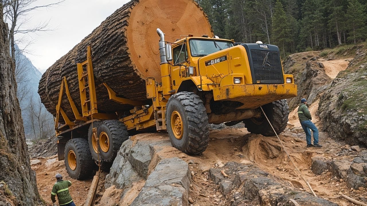 Most Dangerous Logging Truck & Tractor Skills | Fastest Chainsaw Cutting Machines #1