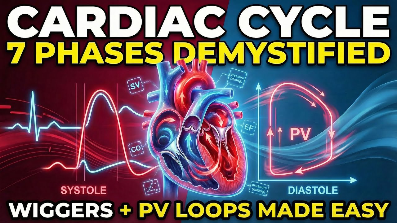 Cardiac Cycle, Wiggers Diagram & PV Loops: Physiology for  USMLE, NEET-PG, INI-CET & FMGE