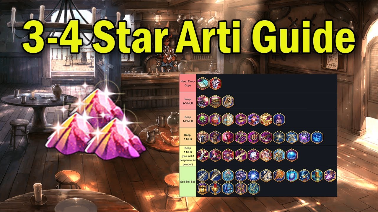 3 and 4 Star Artifact Selling Guide + Tier List - Epic Seven