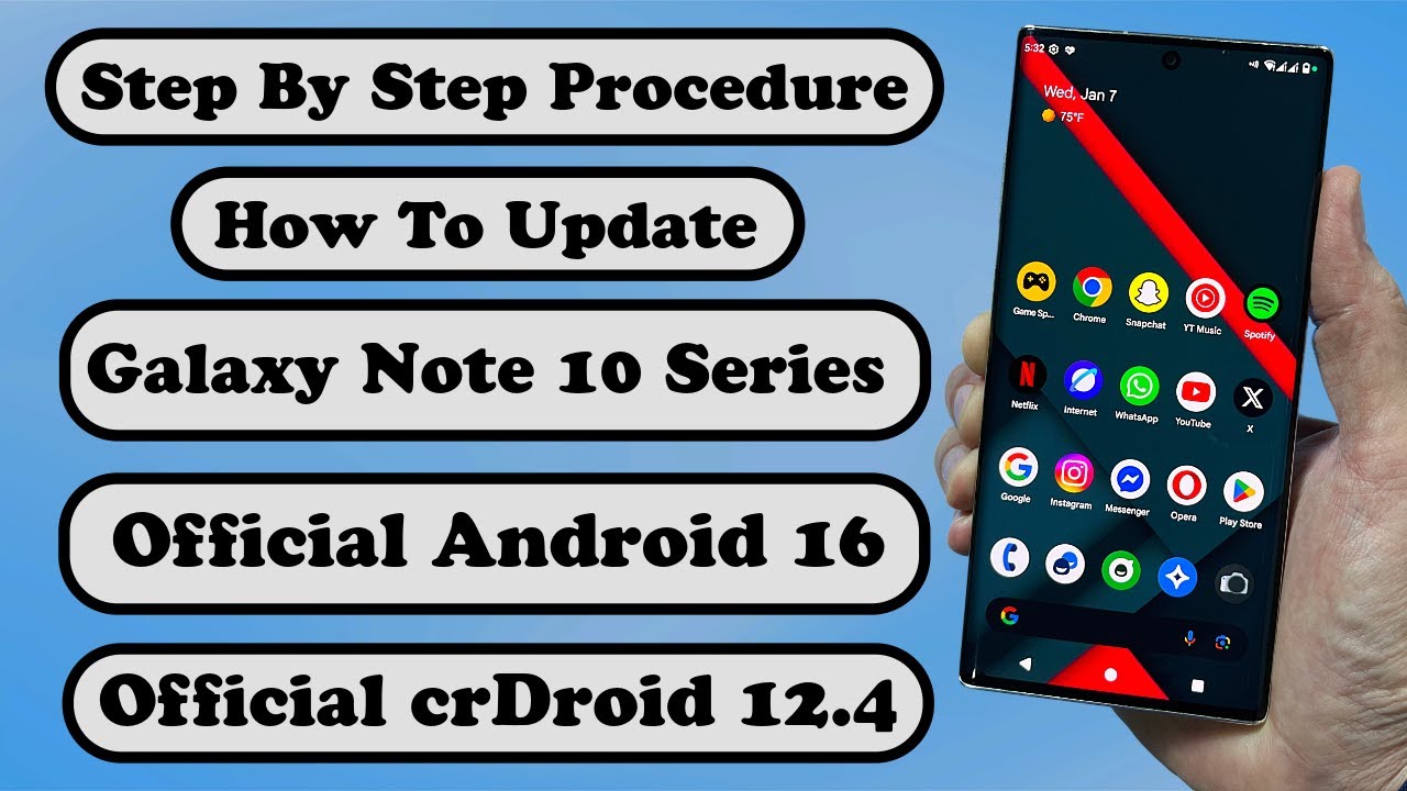 Обновите серию Galaxy Note 10 до официальной версии Android 16 crDroid12.4