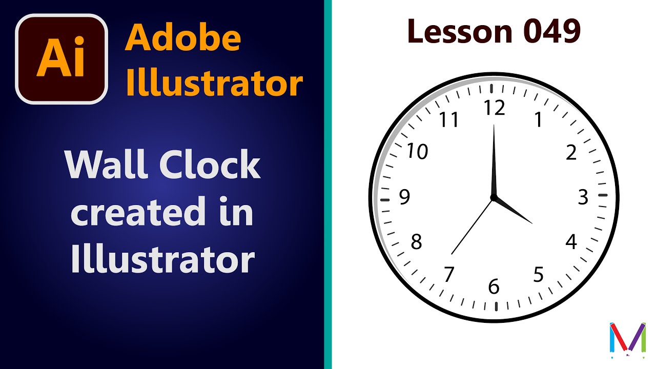 Wall Clock in Illustrator | Adobe Illustrator tutorials (Hindi - हिंदी)