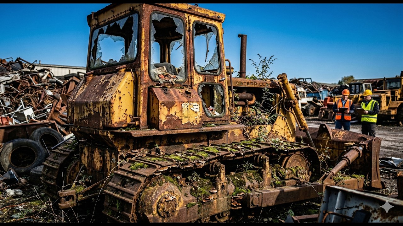 ASMR Abandoned Caterpillar D9 Bulldozer Restoration | From Scrapyard to Monster Machine #bulldozer