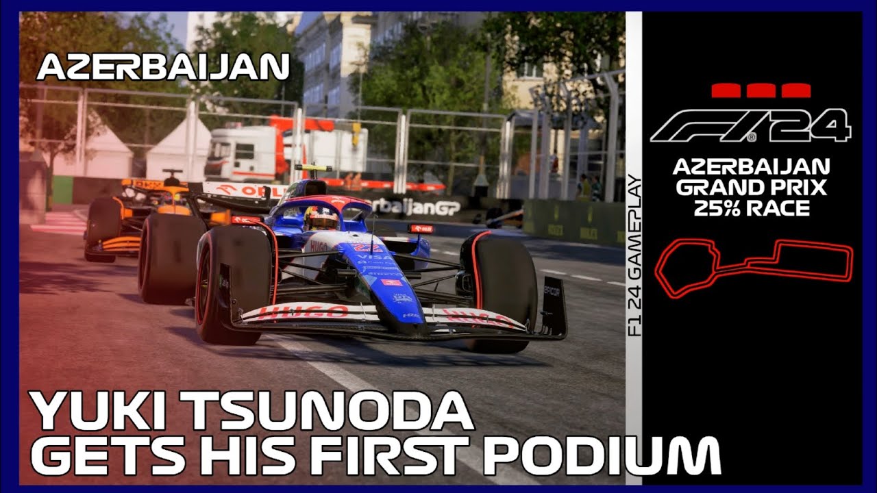 F1 2024 GAME | 25% Race Azerbaijan - Yuki Tsunoda | PS4 Gameplay