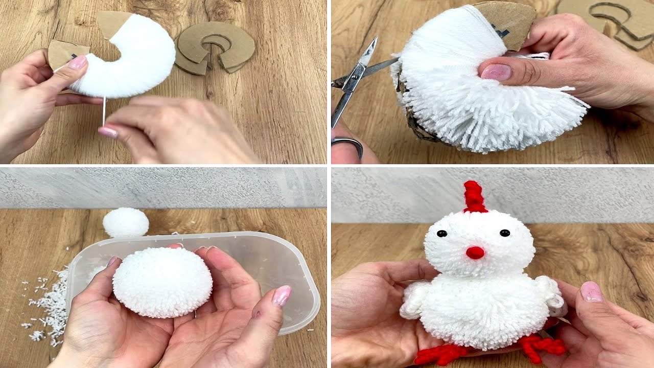 Come realizzare una graziosa gallina con la lana 🐔