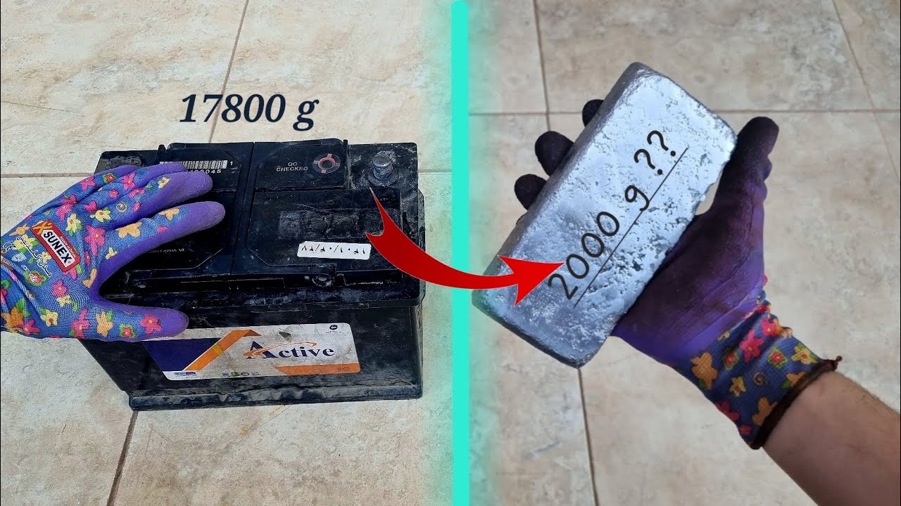 Melting Battery - Lead casting ASMR Video - Trash to Treasure Metal Melting - Car Battery Melt Down