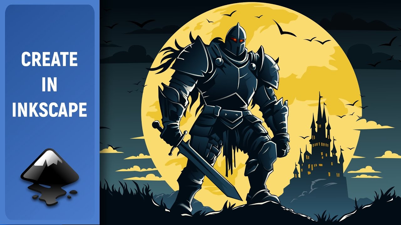 Vector drawing of a knight. Made in Inkscape (Speed Art)