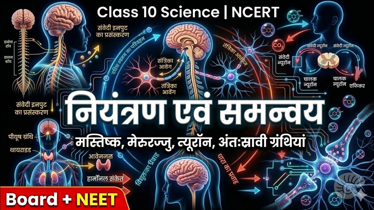 Class 10 Science Chapter 8 | नियंत्रण एवं समन्वय (Control & Coordination) |Full Explanation Hindi