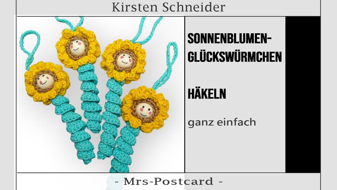 Anleitung Sonnenblumen-Glückswürmchen häkeln