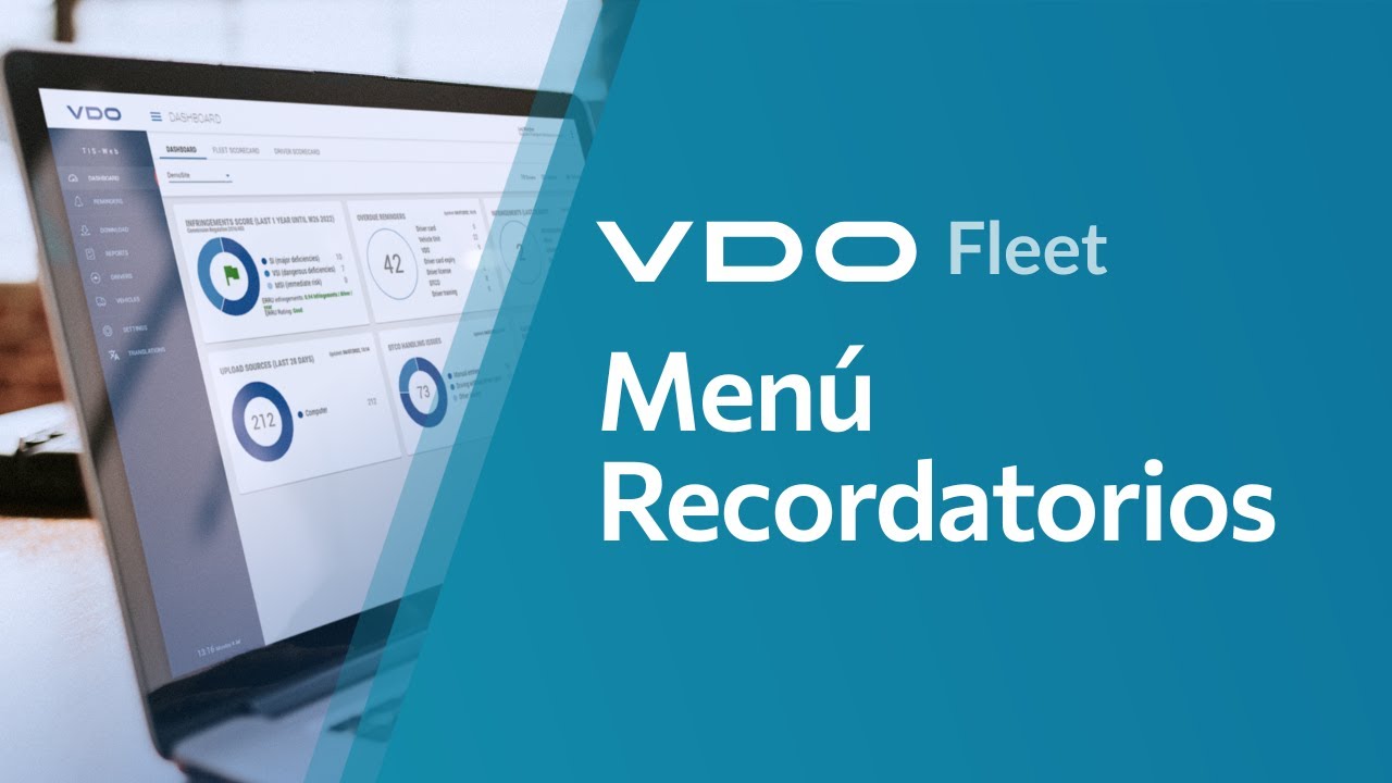 VDO Fleet Tutorial |   Men&uacute; Recordatorios