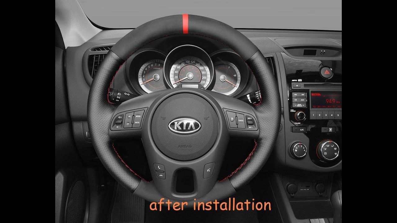 MEWANT --- for Kia Forte Koup Forte5 Soul Rio Rio5 Car Steering Wheel Cover Installations