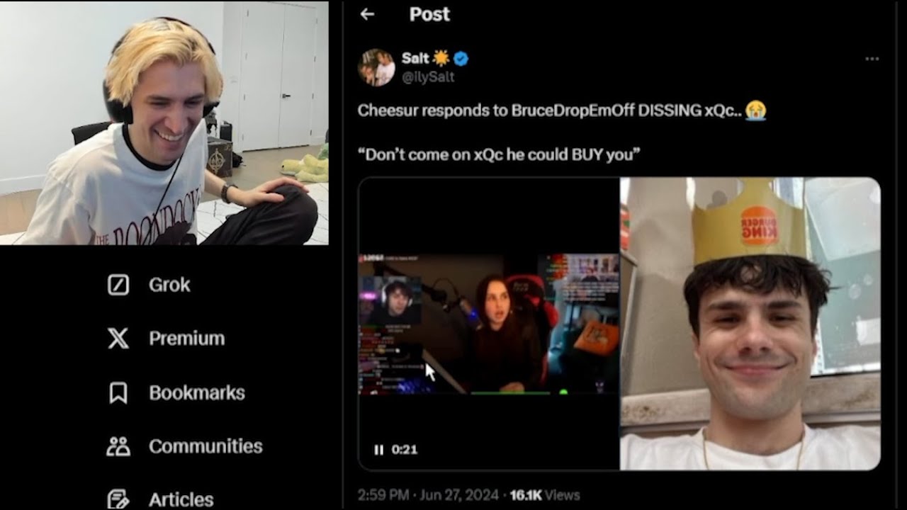 xQc Dies Laughing at Chessur Defending Him