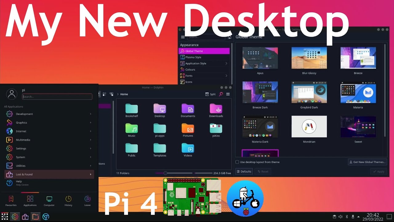 My new Linux Desktop. Raspberry Pi 4.