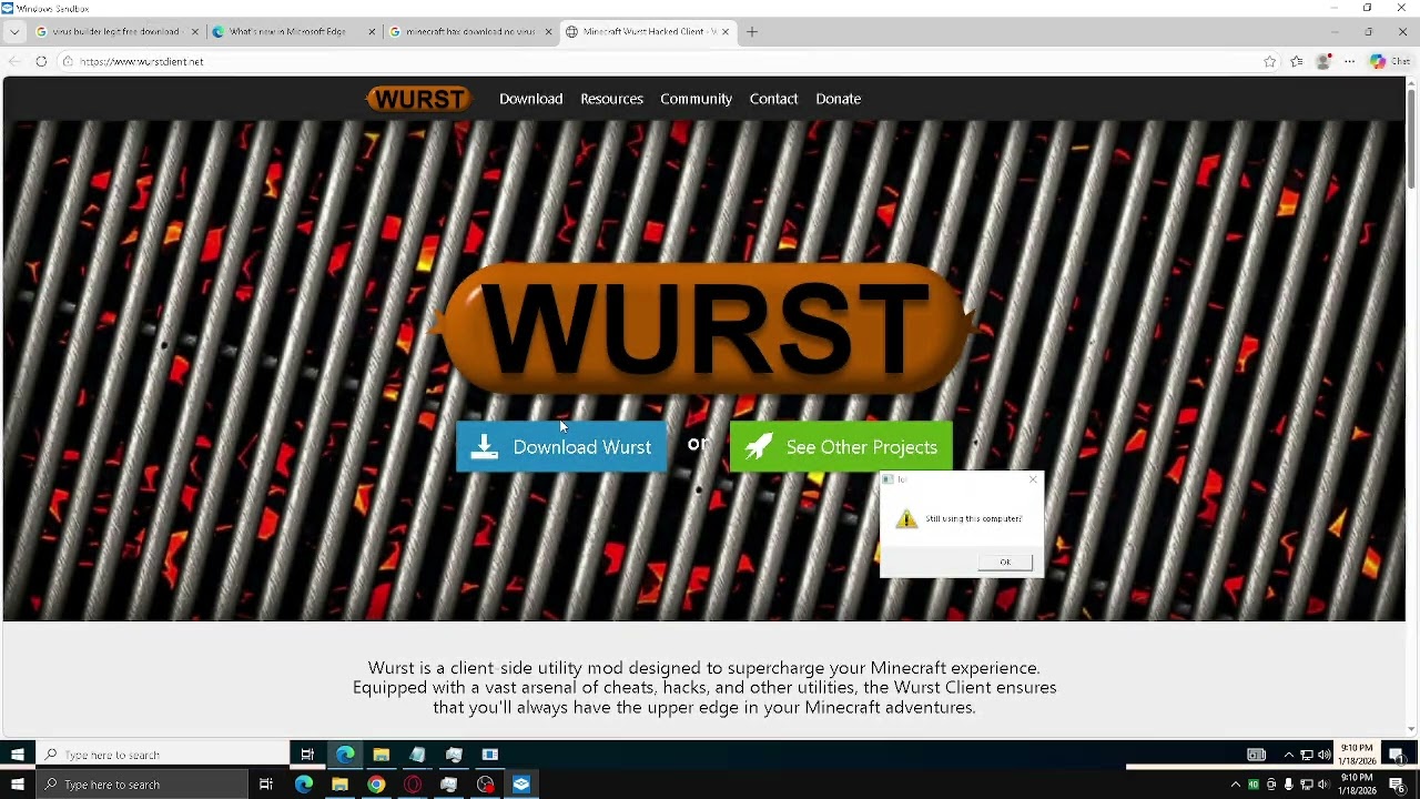 Downloading FREE MINECRAFT while running MEMZ Virus on windows sandbox