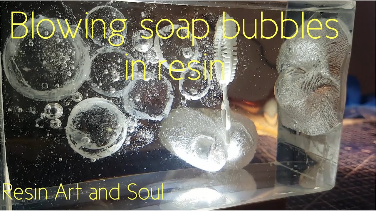 Blowing soap bubbles in resin. Resin Art and Soul.