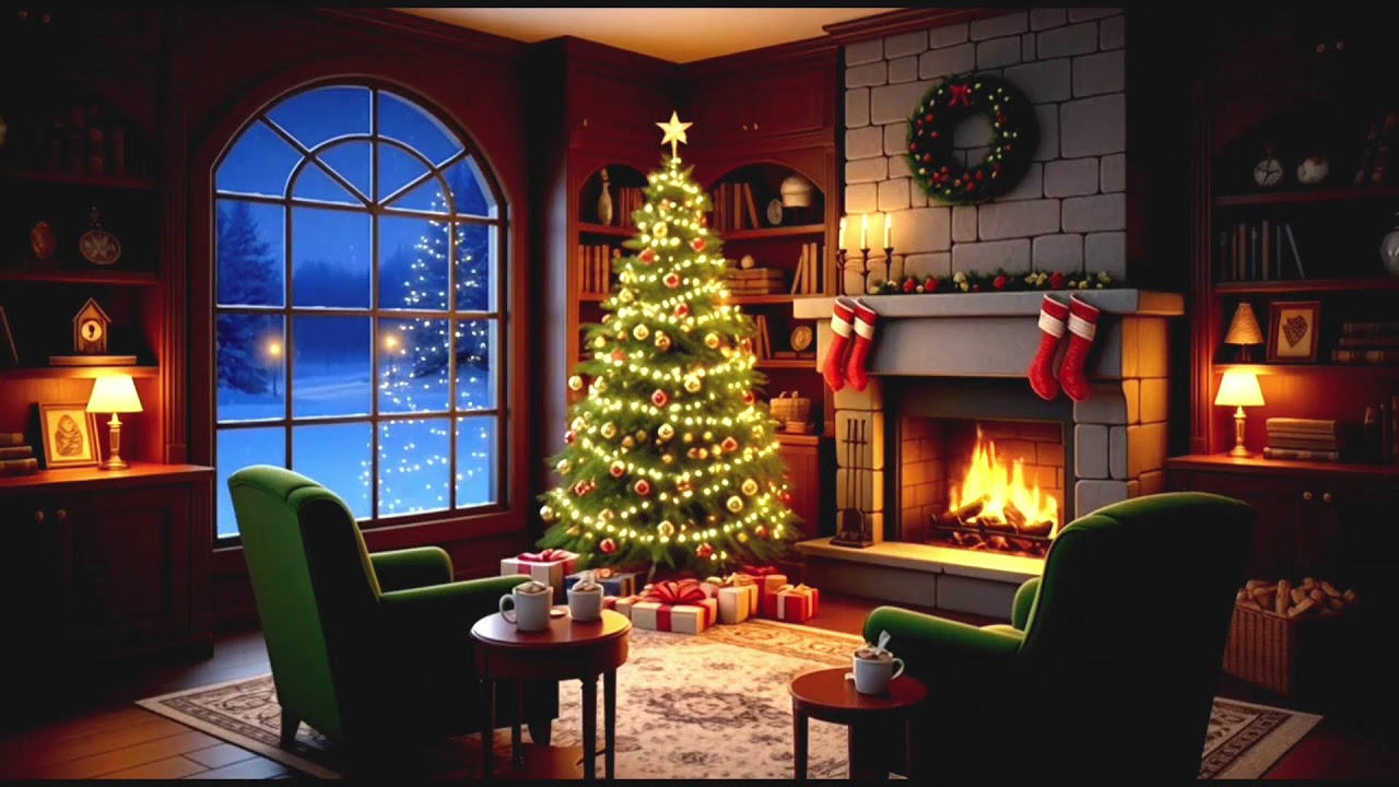 Cozy Christmas Coffee Shop Ambience with Smooth Jazz Music 🎄 Warm Holiday Vibes