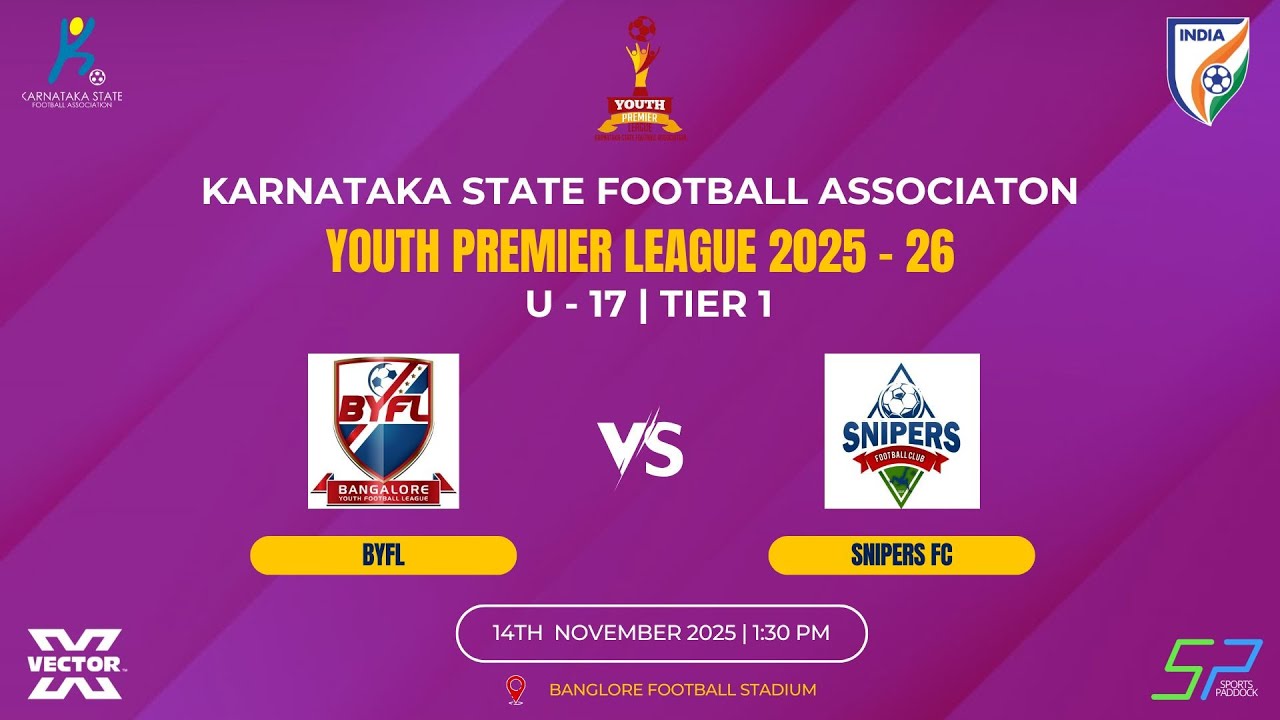 KSFA | YOUTH PREMIER LEAGUE 2025-26 | U - 17 | T 2| BYFL VS SNIPERS FC | 14.12.25