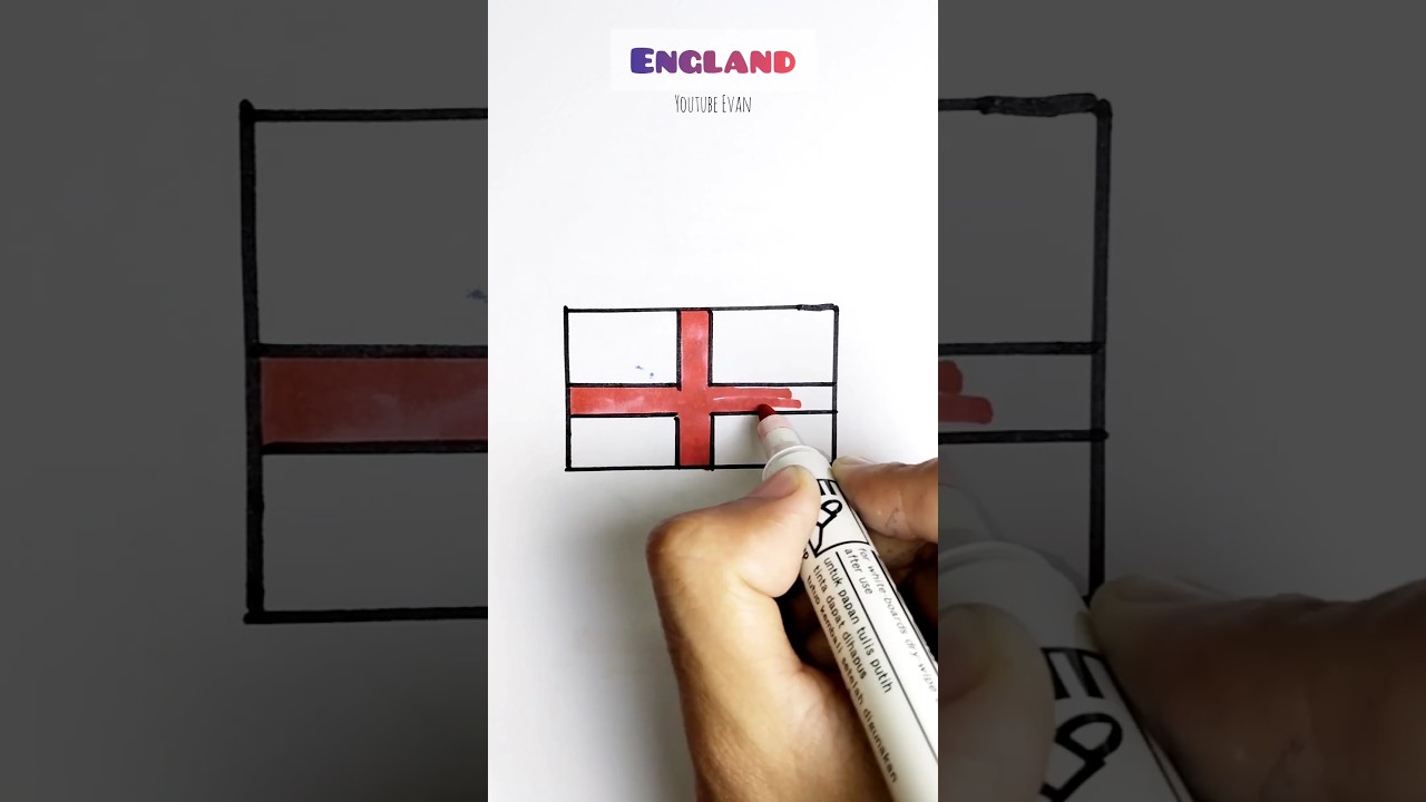 How to draw England flag #shorts