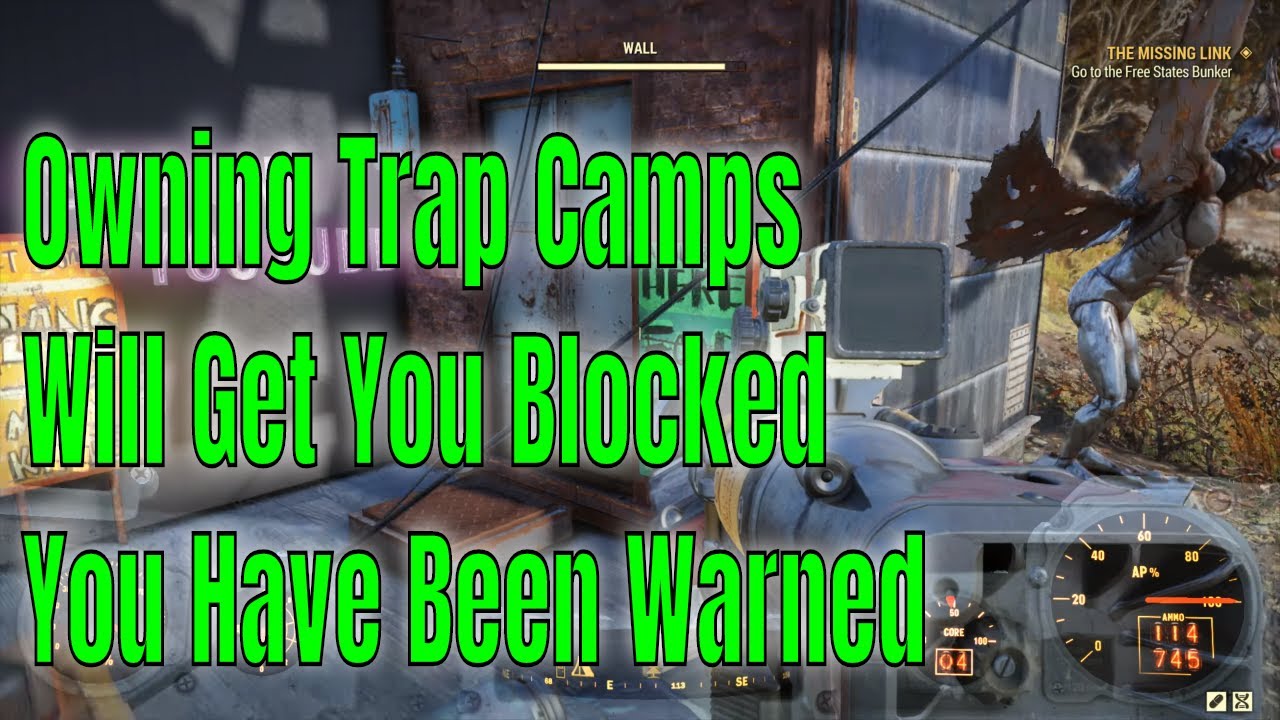 Getting Blocked By *Censeered* for Having A Fallout 76 Trap Camp