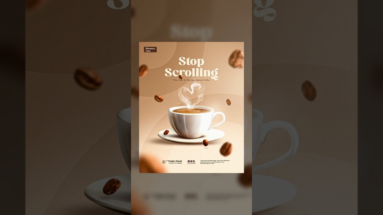 Coffee Social Media Poster design in Photoshop 