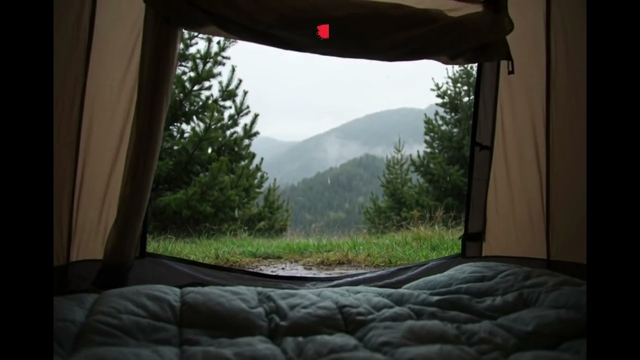 Heavy Rain & Thunder on Tent ⛺ Dark Mountain Night for Deep Sleep (6 Hours)