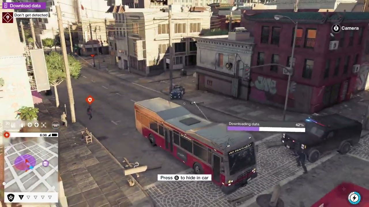 Watch Dogs 2 - Hacking invasion - using a Bus while invading is the perfect cover!