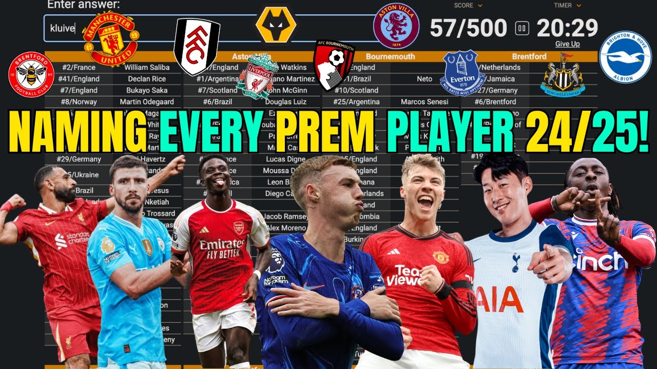 (ASMR) Can I Name Every Premier League Player 24/25? Sporcle Football Quiz | Keyboard Sounds