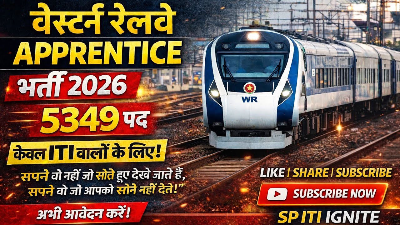 ITI वालों के लिए बड़ी खुशखबरी 🎉 | Western Railway Apprentice 2026 | Apply 21 Feb – 23 March