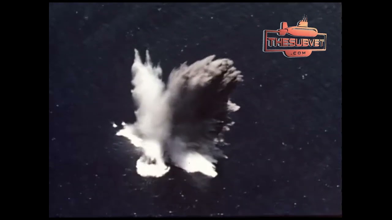 JAPANESE SUBS BEING SUNK IN OPERATION ROAD'S END OFF JAPAN