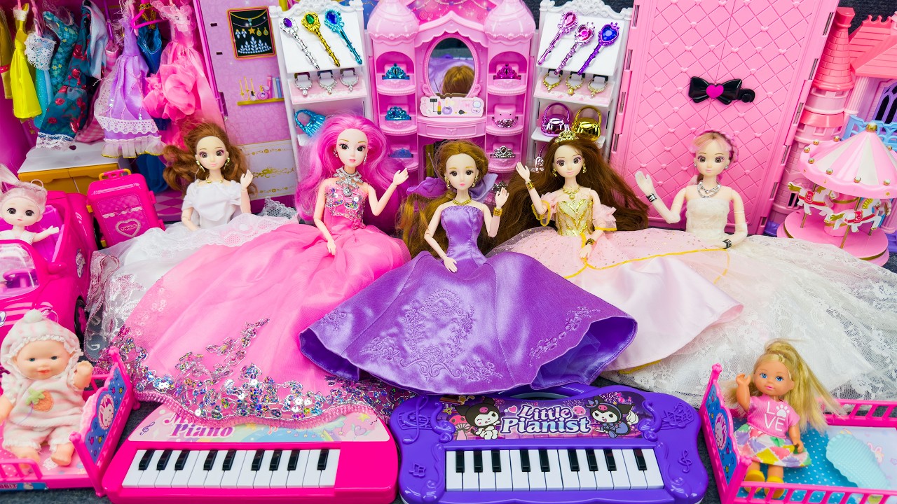 10 Minutes Satisfying Unboxing Barbie Princess Wardrobe & Royal Dress Collection Review Toys ASMR