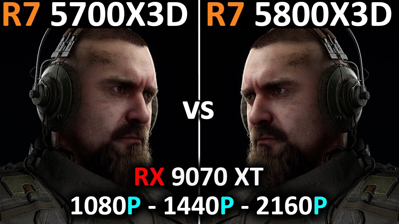 Ryzen 7 5700X3D vs Ryzen 7 5800X3D | RX 9070 XT Gaming Test | 1080p, 1440p, 4K | 2025