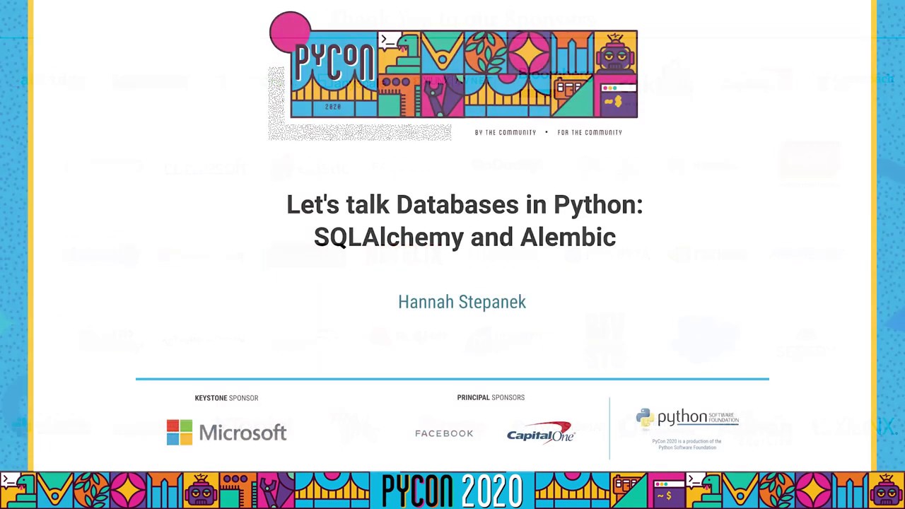 Talk: Hannah Stepanek - Let's talk Databases in Python: SQLAlchemy and Alembic