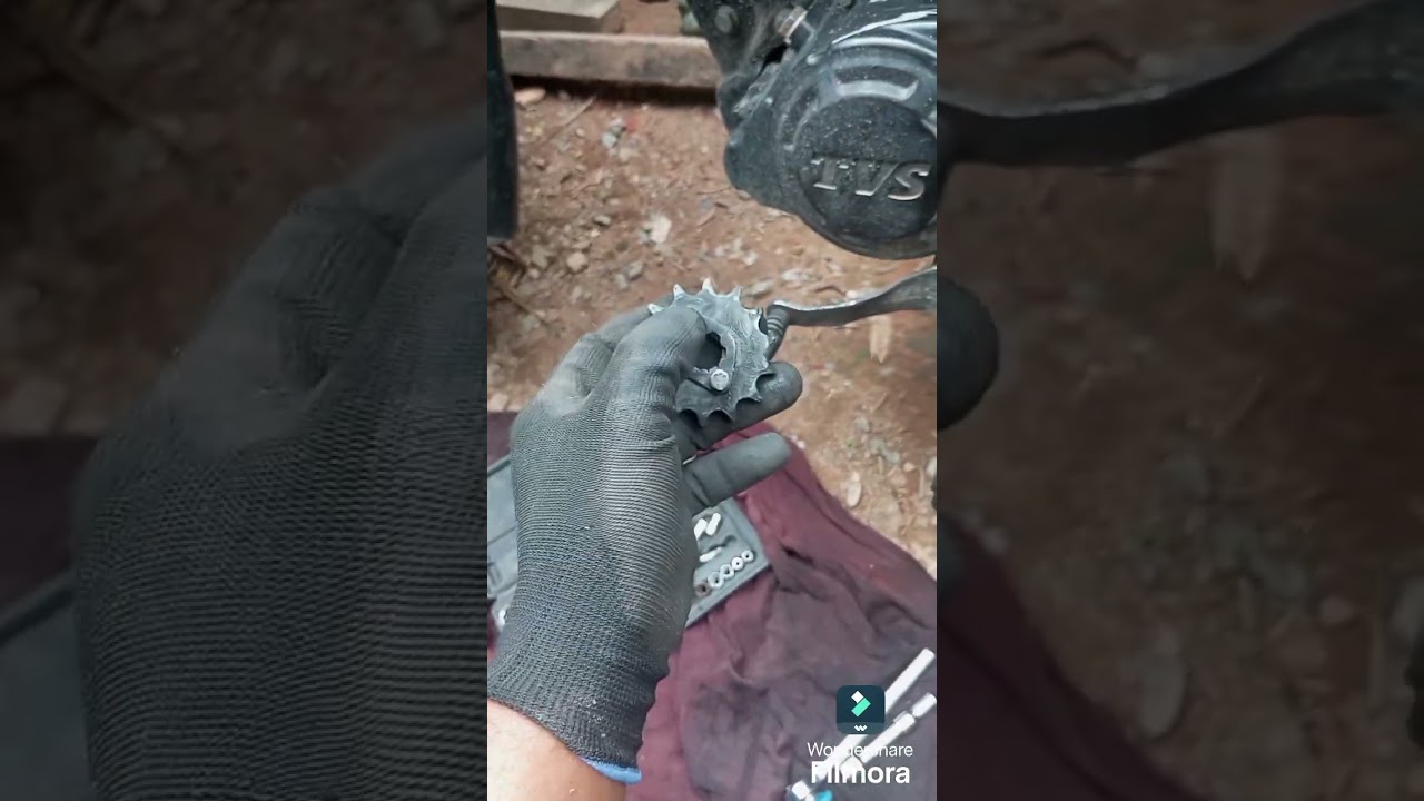 Trocando o pinhão da tvs sport 110 por um de 15 dentes