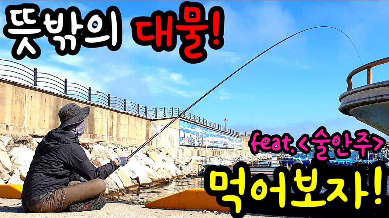 낚시 바다낚시 민장대로 안주를 잡아서 먹어보자 최고의안주! 낚시유튜버 낚시동영상 자급자족 힐링영상 Let's catch a fish and have it as a side dish