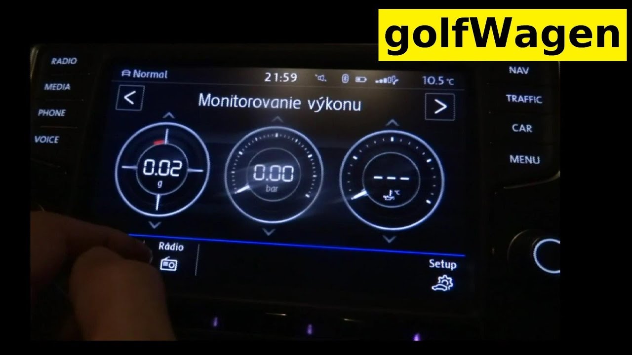 VW Golf 7 Sport HMI monitoring performance