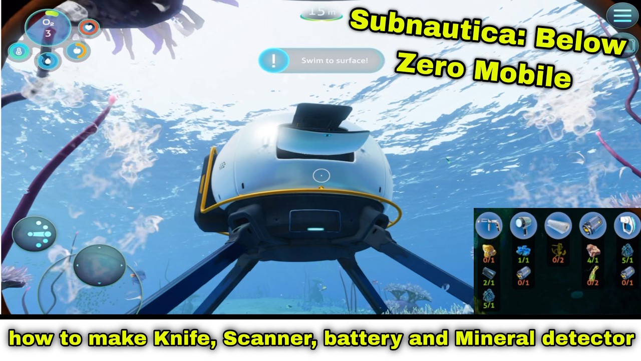 Subnautica Below Zero Mobile – How to Make Knife, Scanner & Mineral Detector | Walkthrough Guide