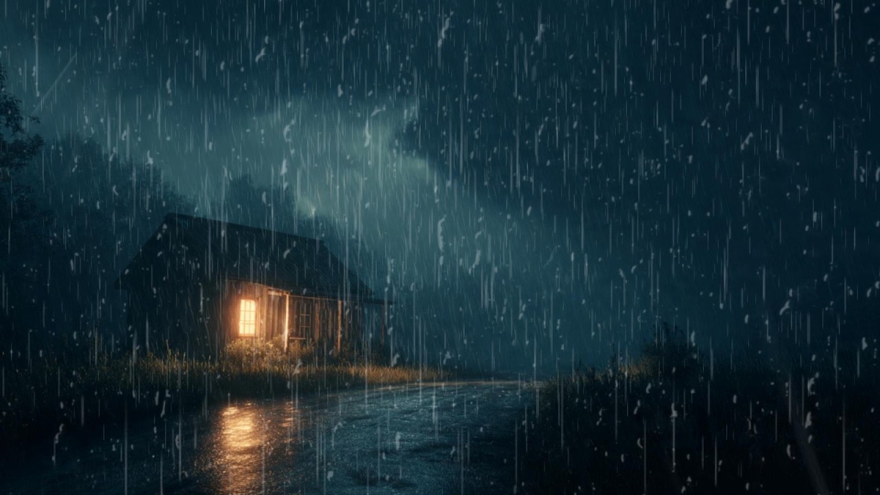 Thunderstorm at Cozy Forest Cabin | Rain Sounds for Sleeping All Night