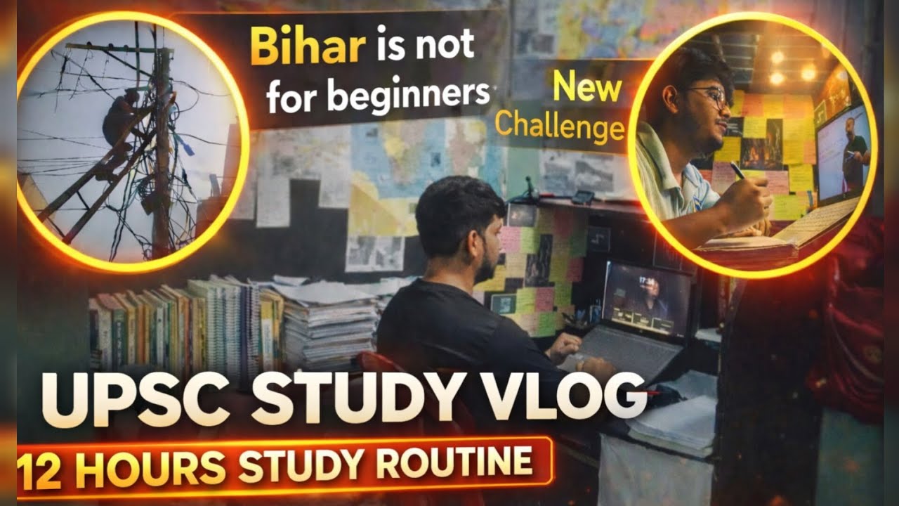 upsc aspirant 12 hour study routine #studymotivation #upscwithkittu #vlog