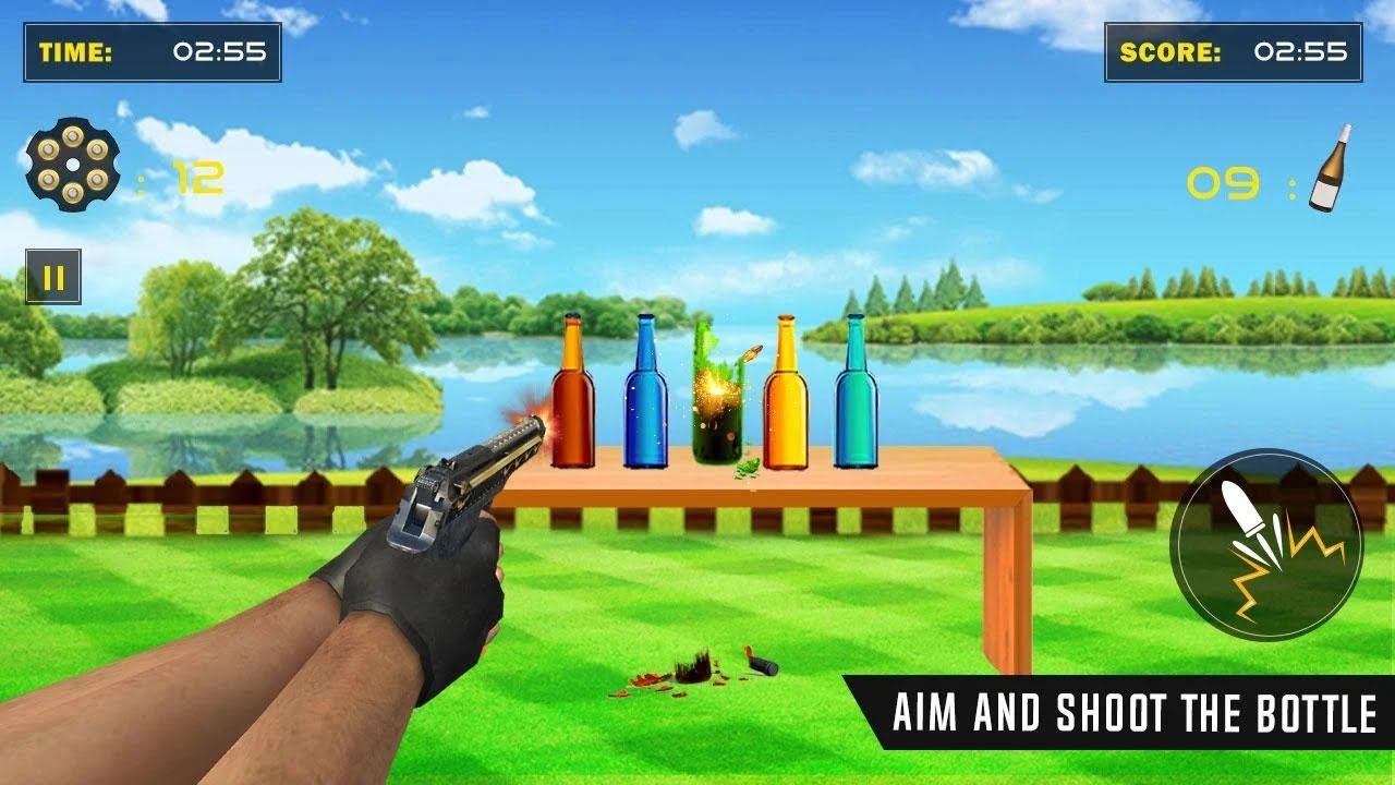 3D Pistol Shooting - Bottle Target Shooting games - New Gun Games 2020