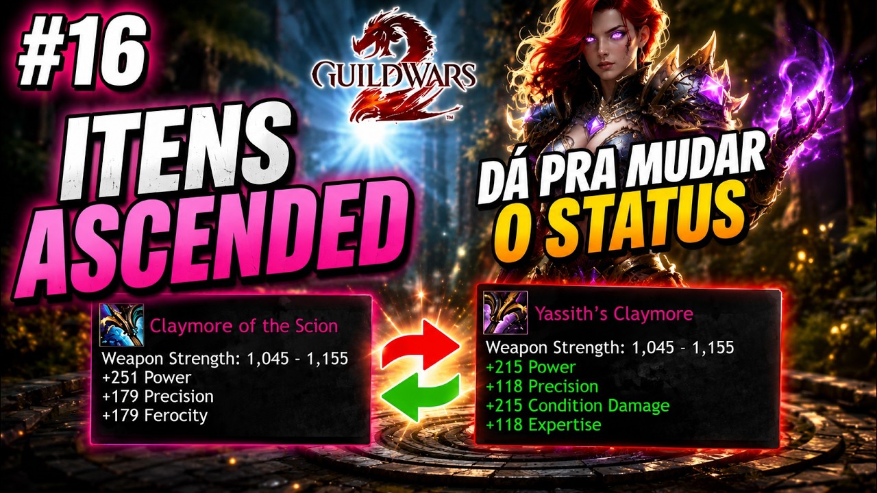GUILD WARS 2 PARA INICIANTES #16 - MUDANDO STATUS DOS EQUIPAMENTOS ASCENDED