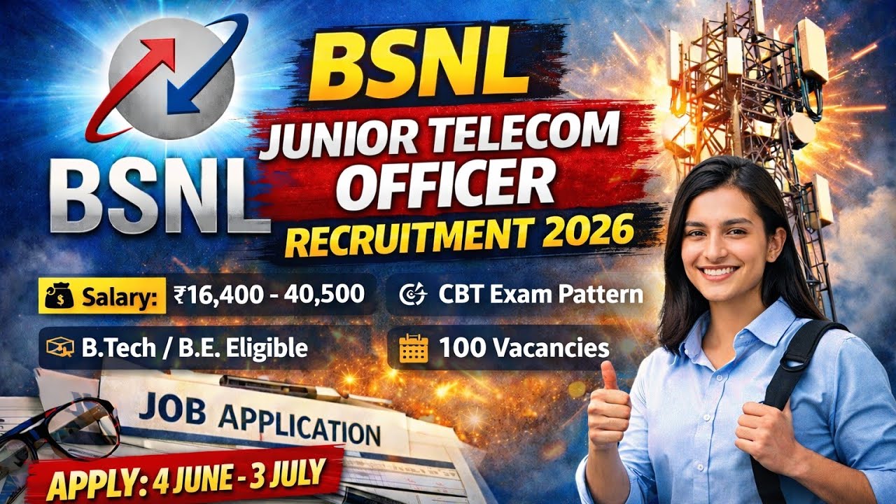 bsnl recruitment 2026|bsnl jto recruitment 2026 | bsnl jto vacancy 2026|bsnl telecom officer vacancy