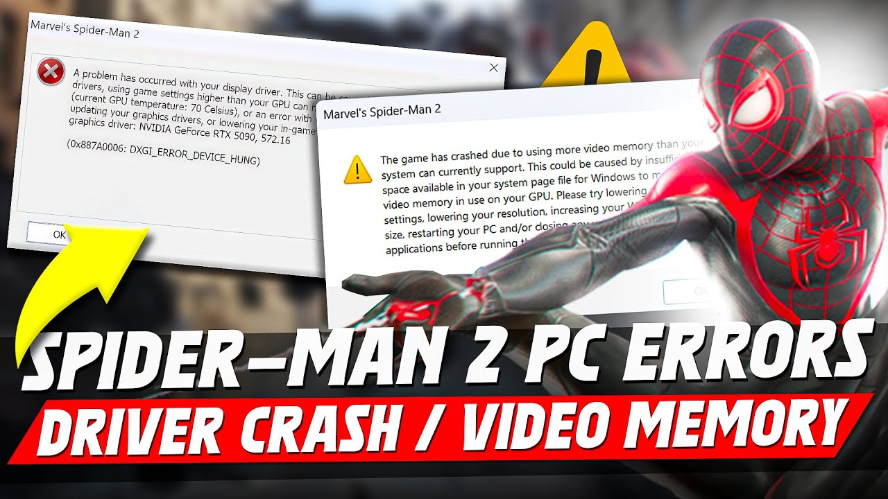Исправление ошибок драйвера и видеопамяти в Spider-Man 2 | Исправление сбоев в Spider-Man 2 на ПК ✅