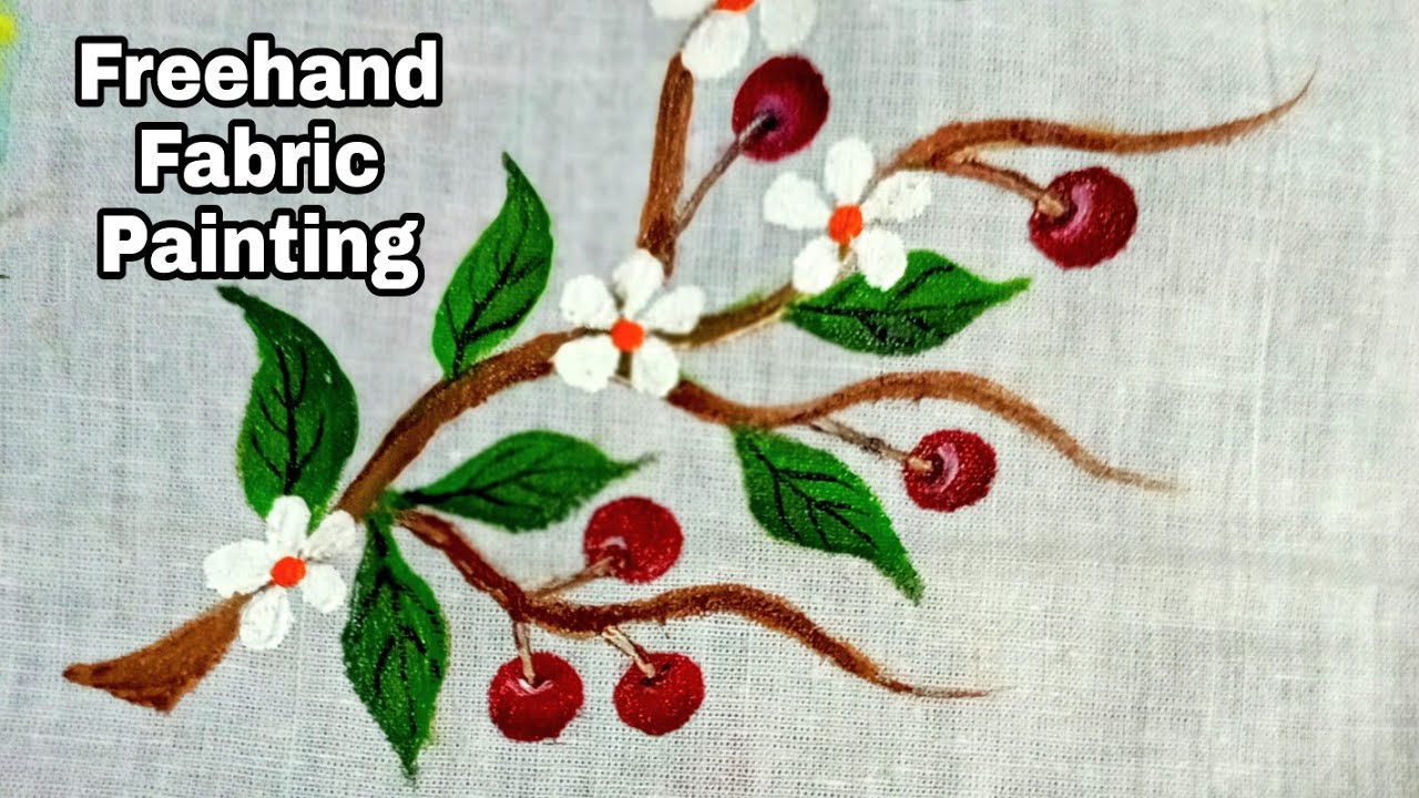 Freehand Fabric Painting On Clothes For Beginners #freehandpainting