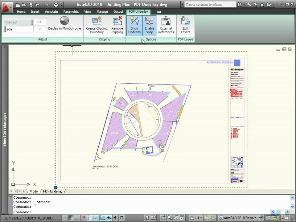 PDF Underlay - AutoCAD 2011