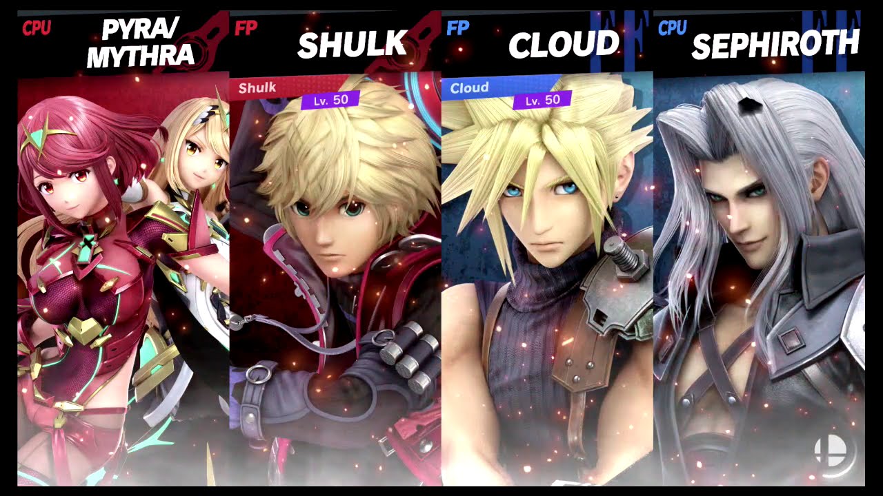 Super Smash Bros Ultimate Amiibo Fights  – Pyra & Mythra #2 Pyra & Shulk vs Cloud & Sephiroth