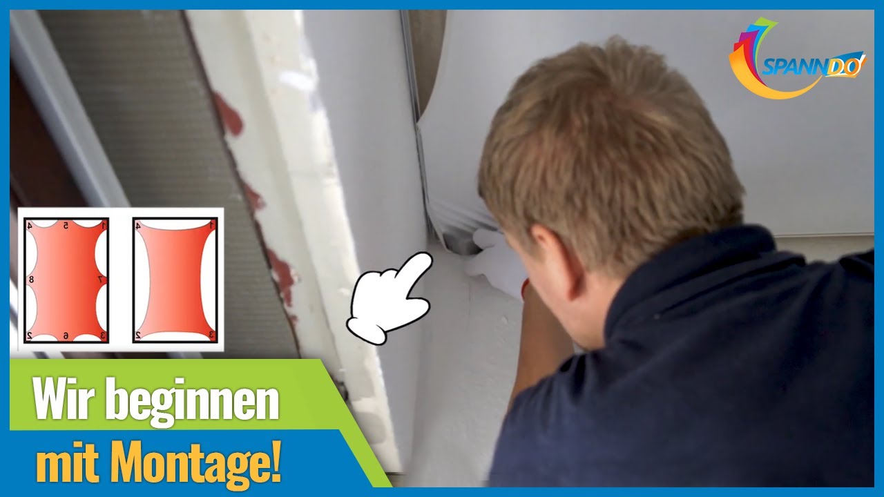 Vorbereitung f&uuml;r das Anbringen einer Spanndecke vor der Montage || Spanndo