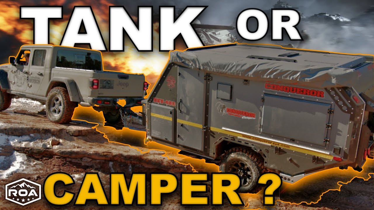 Taking a trailer on a jeep trail! TANK OR CAMPER?  CONQUEROR UEV-490 ROA OFF-ROAD RVsofAmerica (2022
