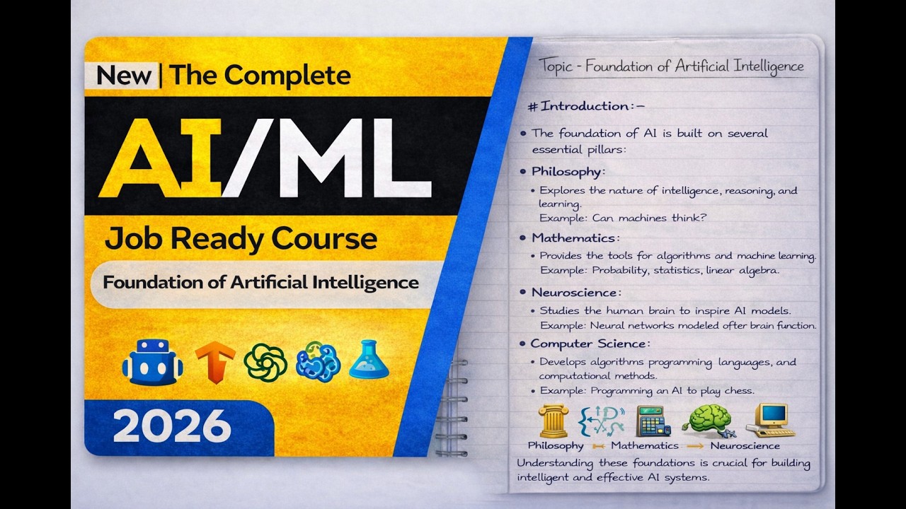 complete artificial intelligence course//lecture 03- foundation of artificial intelligence in hindi