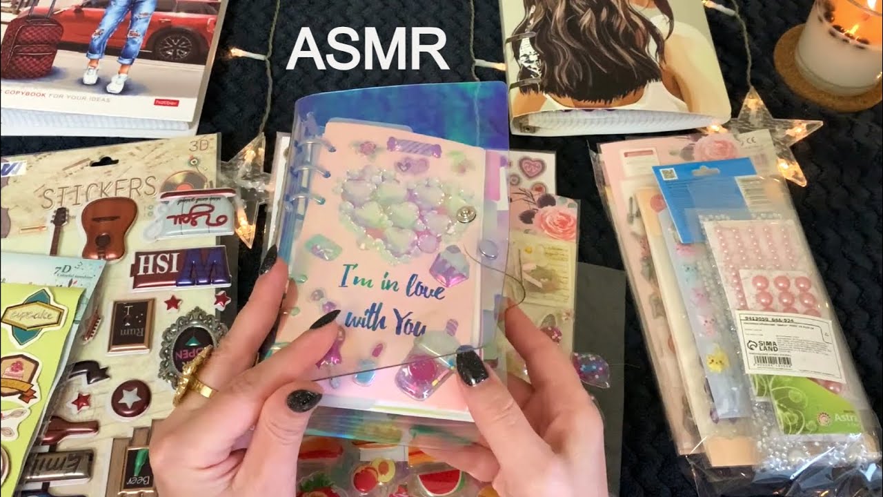 📒ЗАЛИПАТЕЛЬНОЕ ASMR💎ОФОРМЛЯЮ БЛОКНОТ КЛЕЮ НАКЛЕЙКИ/НЕЖНЫЙ ШЕПОТ/ASMR Journal with Me, Stickers