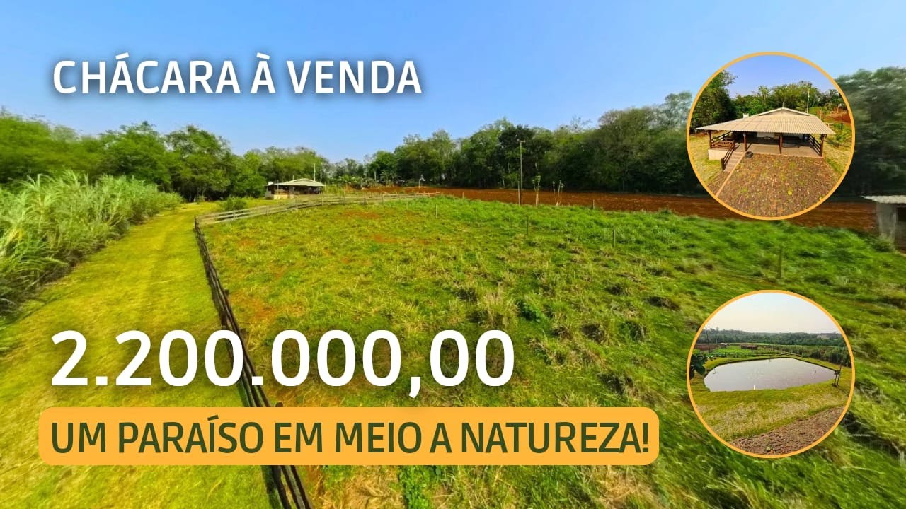 Chácara dos Sonhos! 2,5 Hectares com Sobrado e Açudes – Porteira Fechada próximo a Foz do Iguaçu!
